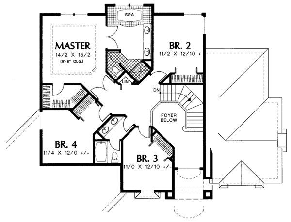 Home Plan - Mediterranean Floor Plan - Upper Floor Plan #48-736