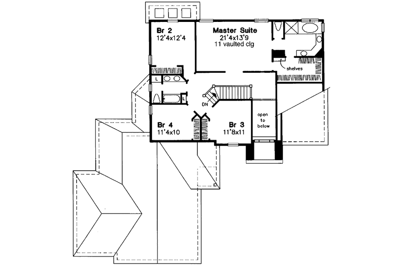 Architectural House Design - Floor Plan - Upper Floor for Traditional House Plan #320-1059 - 5 bed, 3.5 bath