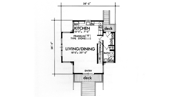 House Plan Design - Cabin Floor Plan - Main Floor Plan #320-1323