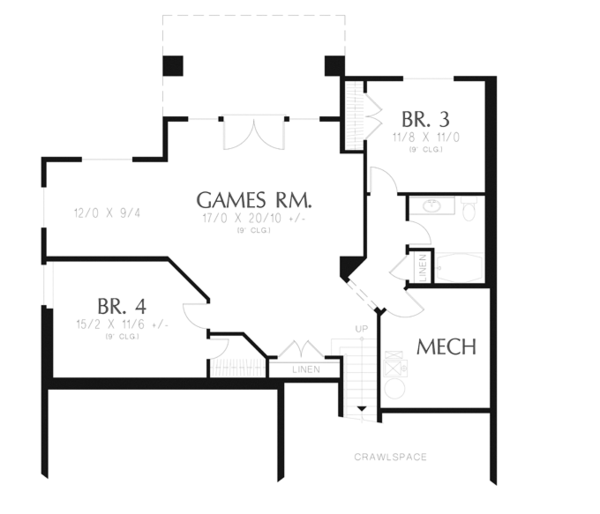 Dream House Plan - Craftsman Floor Plan - Lower Floor Plan #48-899