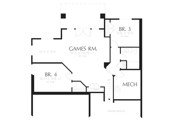 Home Plan - Floor Plan - Lower Floor for Craftsman House Plan #48-899 - 4 bed, 3 bath