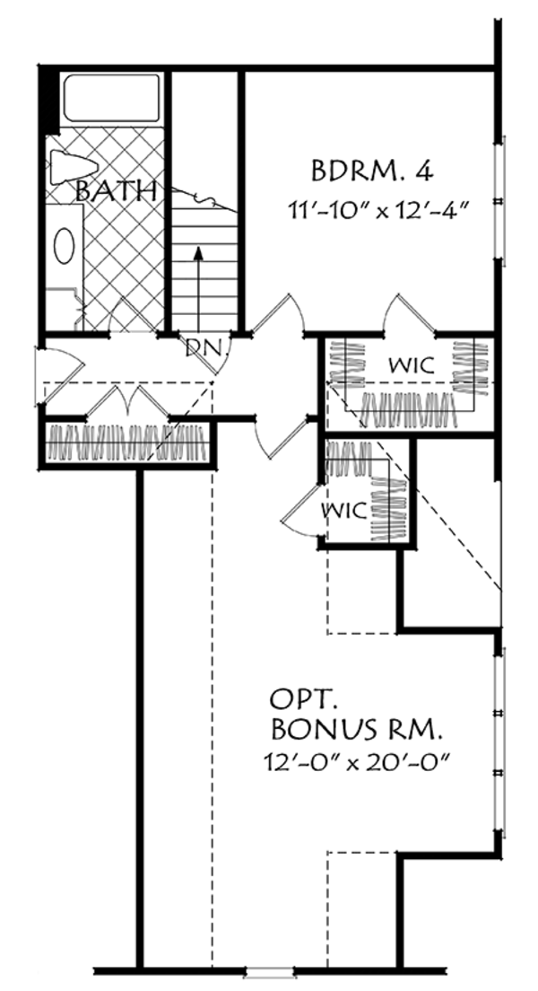 House Design - Traditional Floor Plan - Upper Floor Plan #927-968