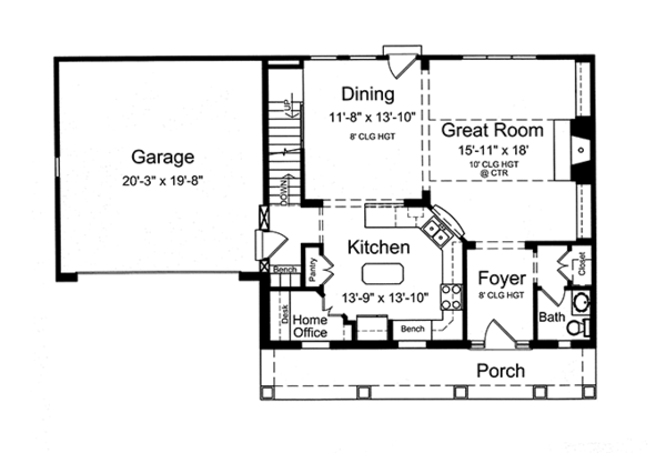 Dream House Plan - Country Floor Plan - Main Floor Plan #46-845