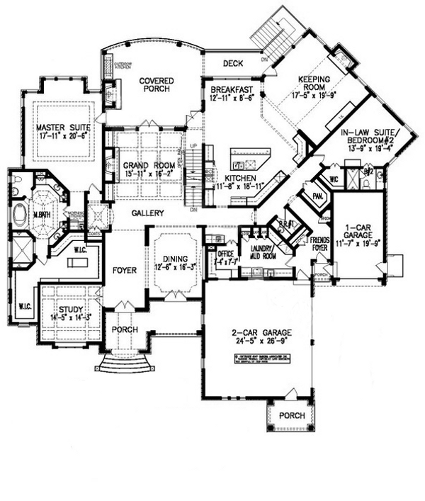 Architectural House Design - European Floor Plan - Main Floor Plan #54-552