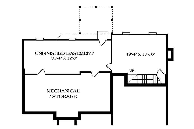 Home Plan - Floor Plan - Lower Floor for Country House Plan #453-492 - 4 bed, 2.5 bath