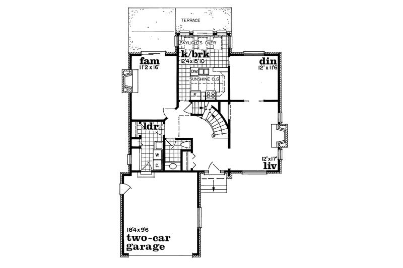 Dream House Plan - Floor Plan - Main Floor for Colonial House Plan #47-970 - 4 bed, 2.5 bath