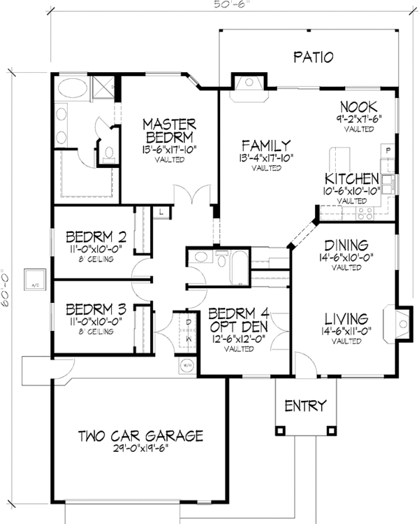 House Design - Mediterranean Floor Plan - Main Floor Plan #320-1465