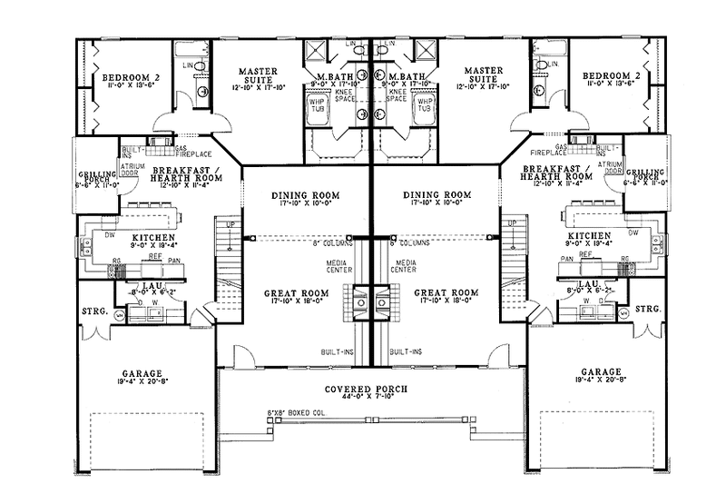Home Plan - Floor Plan - Main Floor for Traditional House Plan #17-2694 - 6 bed, 6 bath