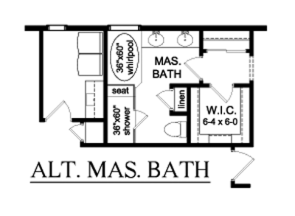 Architectural House Design - Alternate Master Bath