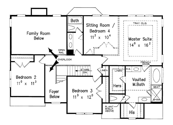 House Plan Design - Colonial Floor Plan - Upper Floor Plan #927-682