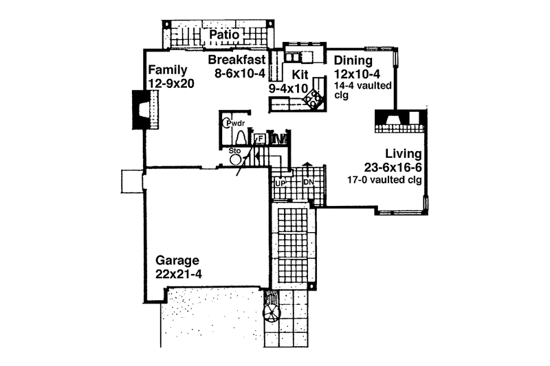 Home Plan - Floor Plan - Main Floor for Contemporary House Plan #320-862 - 3 bed, 2.5 bath
