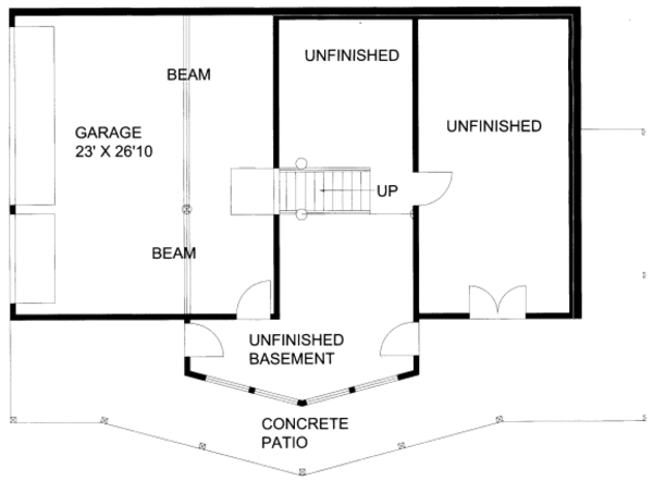Bungalow Floor Plan - Lower Floor Plan #117-733