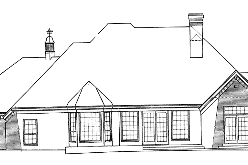 Dream House Plan - Exterior - Rear Elevation for Country House Plan #310-1130 - 3 bed, 2.5 bath