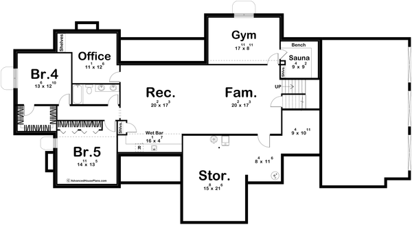 Dream House Plan - Cottage Floor Plan - Lower Floor Plan #455-299