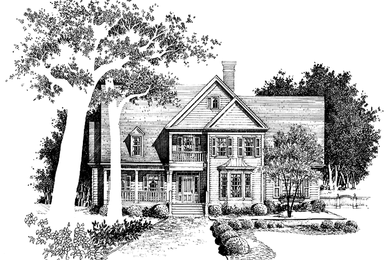 Architectural House Design - Country Exterior - Front Elevation Plan #429-54