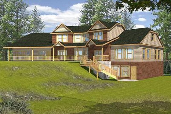 Exterior - Other Elevation for Country House Plan #117-508 - 4 bed, 3.5 bath