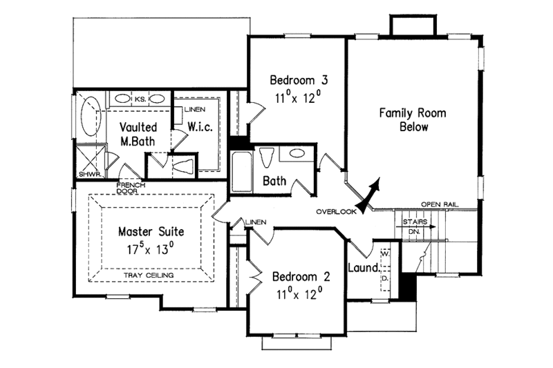 Dream House Plan - Floor Plan - Upper Floor for Colonial House Plan #927-619 - 4 bed, 3 bath