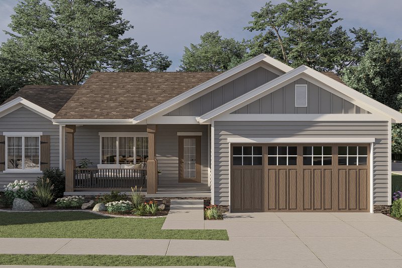Farmhouse Style House Plan - 3 Beds 2 Baths 1185 Sq/Ft Plan #455-248