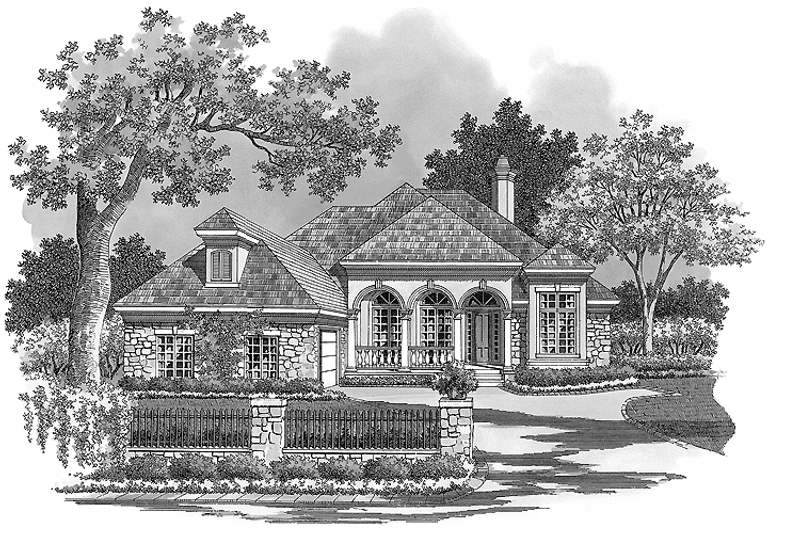 Dream House Plan - Exterior - Front Elevation 3 for Mediterranean House Plan #930-118 - 3 bed, 2 bath