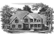 Traditional Style House Plan - 5 Beds 4.5 Baths 3322 Sq/Ft Plan #927-716 Exterior 
