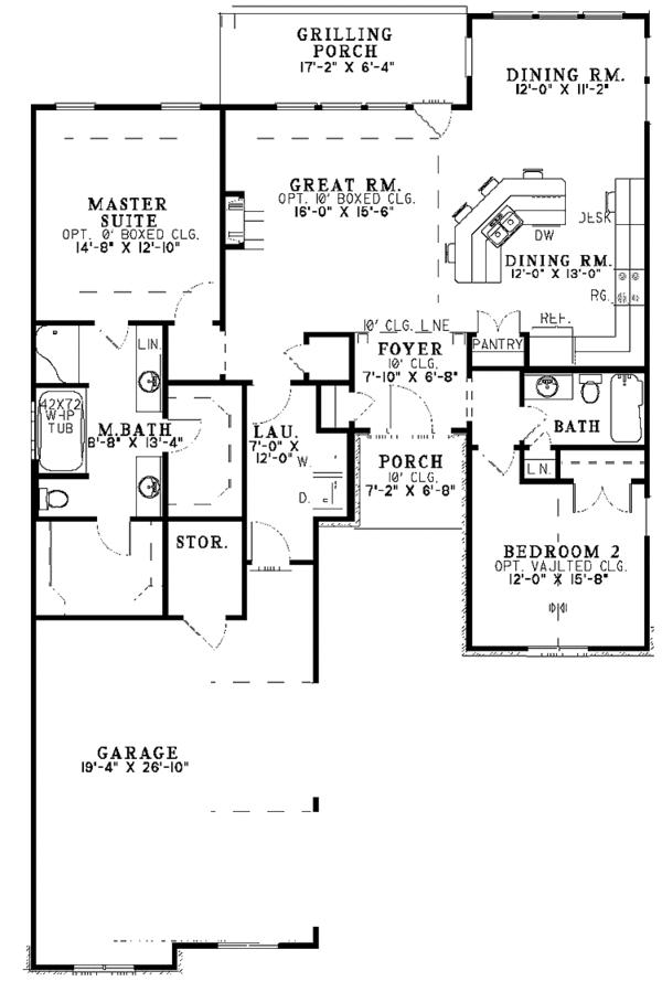 Home Plan - Traditional Floor Plan - Main Floor Plan #17-3146