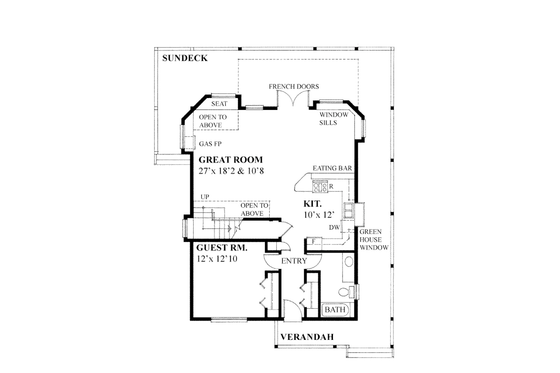 Floor Plan - Main Floor for Contemporary House Plan #118-162 - 3 bed, 3 bath
