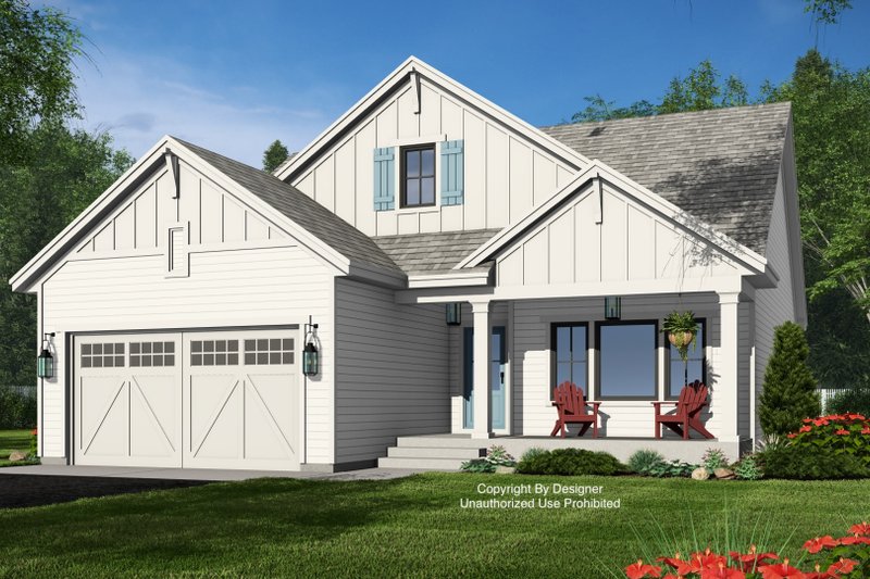 Architectural House Design - Farmhouse Exterior - Front Elevation Plan #51-1398