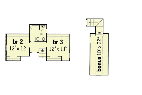 Floor Plan - Upper Floor for Traditional House Plan #16-211 - 4 bed, 3 bath