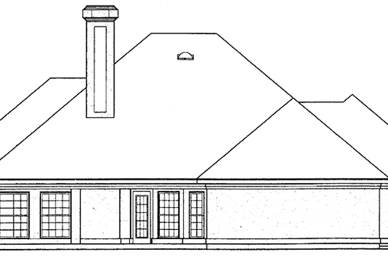 Architectural House Design - Exterior - Rear Elevation for European House Plan #45-431 - 4 bed, 2 bath