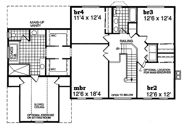 House Blueprint - Victorian Floor Plan - Upper Floor Plan #47-896