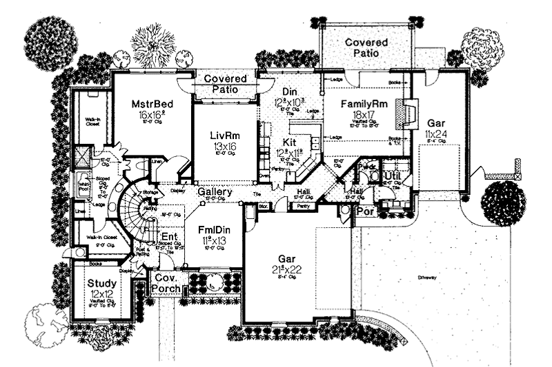 Dream House Plan - Floor Plan - Main Floor for Country House Plan #310-1213 - 4 bed, 3.5 bath
