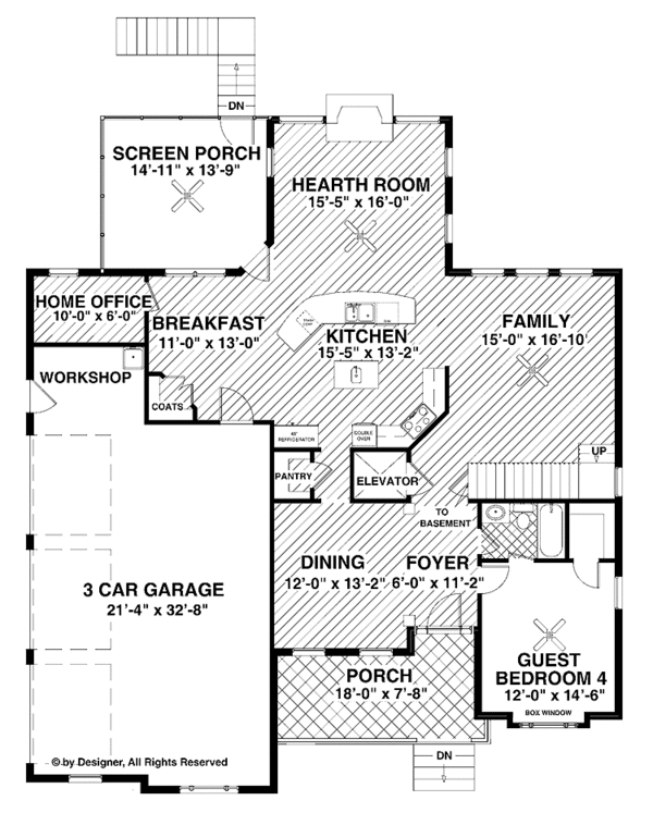 Home Plan - Traditional Floor Plan - Main Floor Plan #56-681