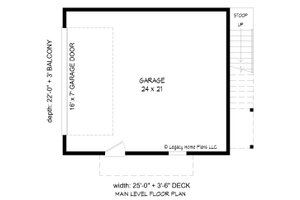 Floor Plan - Main Floor for Contemporary House Plan #932-669, 1 bath