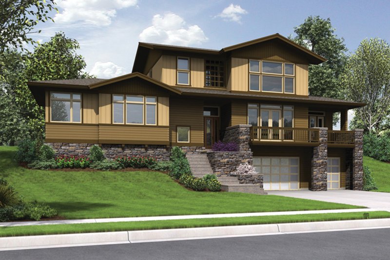 Architectural House Design - Craftsman Exterior - Front Elevation Plan #48-913