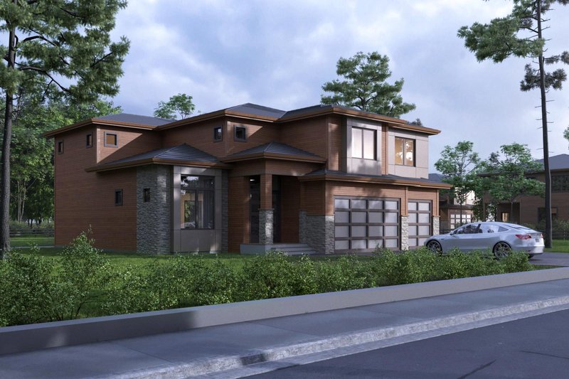 Dream House Plan - Exterior - Front Elevation 4 for Contemporary House Plan #1066-57 - 4 bed, 4.5 bath