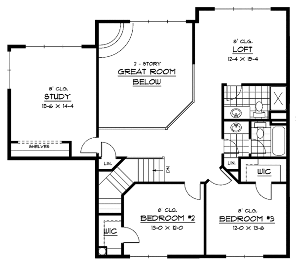Home Plan - European Floor Plan - Upper Floor Plan #51-652