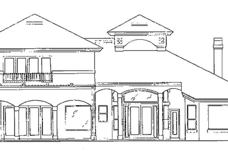 Home Plan - Exterior - Rear Elevation for Mediterranean House Plan #417-549 - 3 bed, 3.5 bath