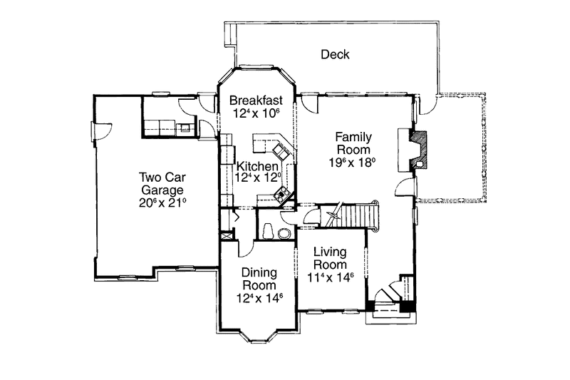 Home Plan - Floor Plan - Main Floor for Country House Plan #429-213 - 4 bed, 2.5 bath