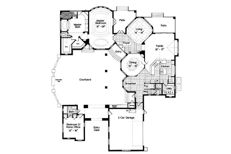 Architectural House Design - Floor Plan - Main Floor for Country House Plan #417-661 - 4 bed, 3.5 bath