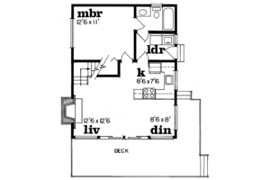 Floor Plan - Main Floor House Plan #47-661 - 2 bed, 1 bath
