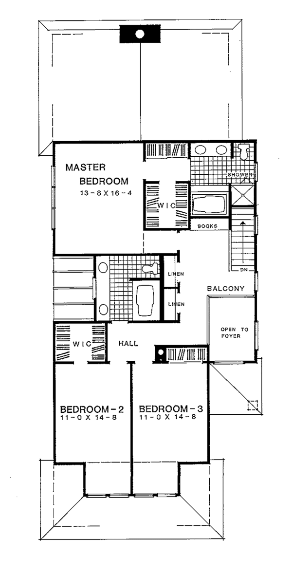 Home Plan - Adobe / Southwestern Floor Plan - Upper Floor Plan #72-1073