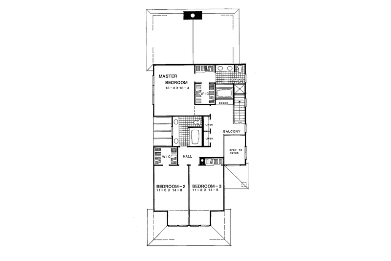 Home Plan - Floor Plan - Upper Floor for Adobe / Southwestern House Plan #72-1073 - 3 bed, 2.5 bath