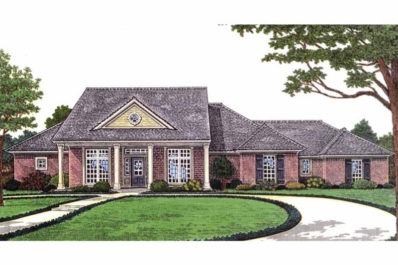House Blueprint - Country Exterior - Front Elevation Plan #310-1229