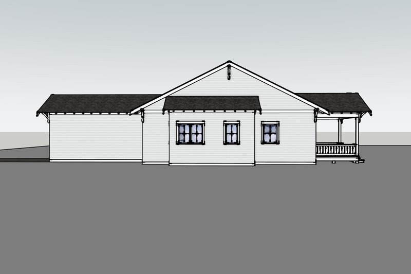Architectural House Design - Exterior - Other Elevation 3 for Bungalow House Plan #1105-18 - 2 bed, 1 bath
