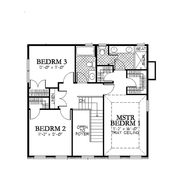 Home Plan - Classical Floor Plan - Upper Floor Plan #1029-55