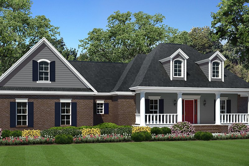 Home Plan - Exterior - Front Elevation 4 for Ranch House Plan #21-437 - 3 bed, 2 bath