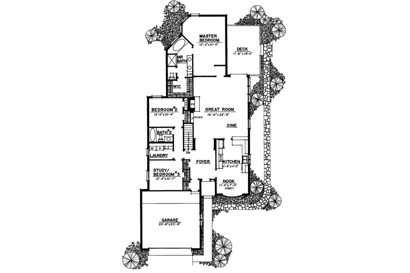 Dream House Plan - Floor Plan - Main Floor for Country House Plan #1016-46 - 3 bed, 2 bath