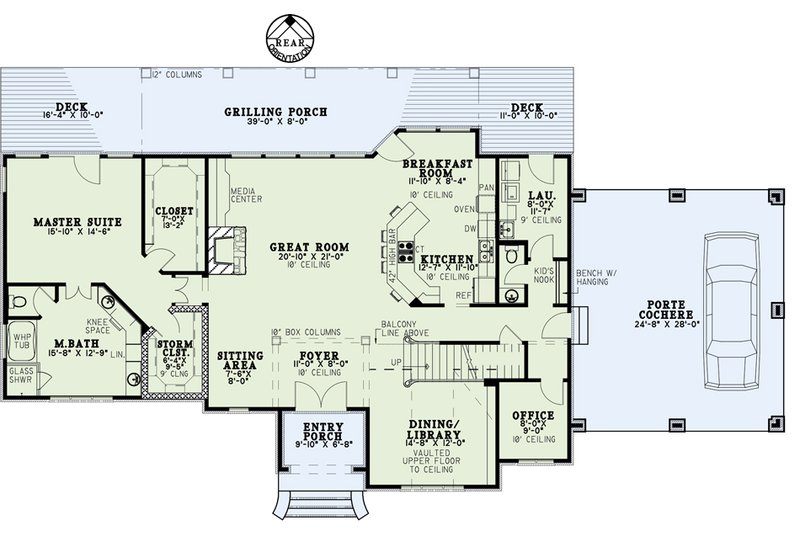 Dream House Plan - Floor Plan - Main Floor for Traditional House Plan #17-2851 - 3 bed, 2.5 bath