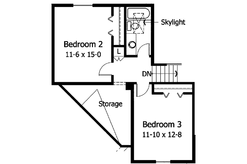 Home Plan - Floor Plan - Upper Floor for Traditional House Plan #51-831 - 3 bed, 2.5 bath