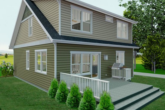 Exterior - Rear Elevation for Craftsman House Plan #461-51 - 3 bed, 2.5 bath